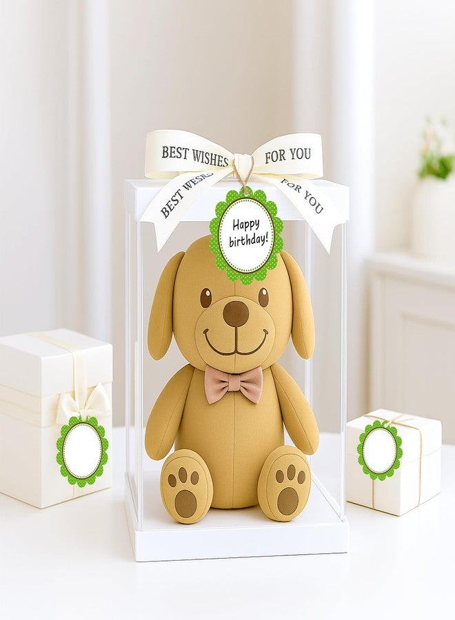 جيجاكرافت مجموعة جيه آي جيه كرافت من 50 قطعة من البطاقات الفارغة ذات الحواف المتموجة مع خيط - بطاقات هدايا دائرية بنقاط خضراء مقاس 2.5 بوصة، بطاقات ورقية بيضاء قابلة للكتابة لتغليف الهدايا، والأعمال اليدوية، والألعاب - Image 5